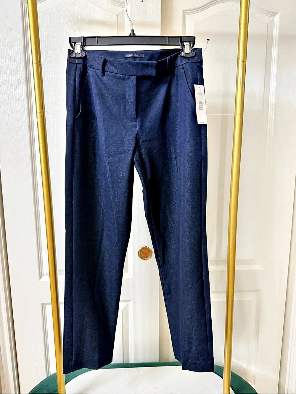 Tahari Sandra Pants in Navy Size 4 NWT